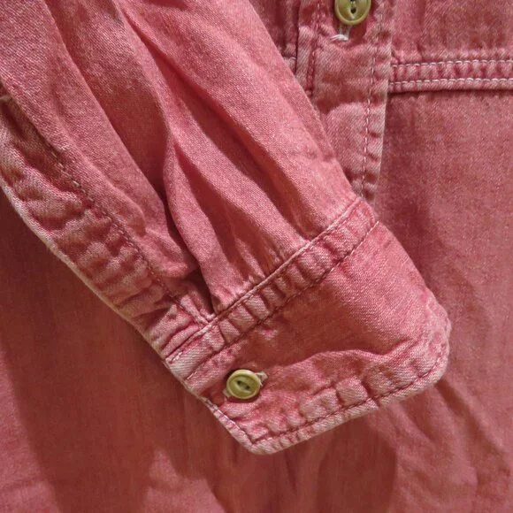 45RPM STUDIO 45R Vintage Washed Red Denim Maxi Dress Minimalist Made in Japan - Picture 9 of 15